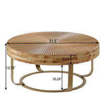 Load image into Gallery viewer, Modern Round Coffee Table With Wooden Carving Pattern