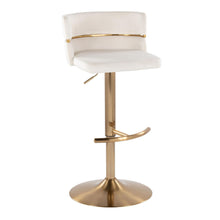 Load image into Gallery viewer, Cinch - Glam / Art Deco Adjustable Barstool With Swivel With Rounded T Footrest (Set of 2)