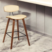 Load image into Gallery viewer, Iron Low Back Counter Height Bar Chair - Cream / Brown