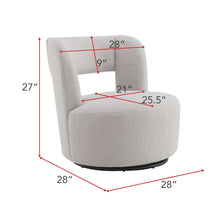 Load image into Gallery viewer, Swivel Comfy Round Barrel Chair With Soft Teddy Fabric For Living Room