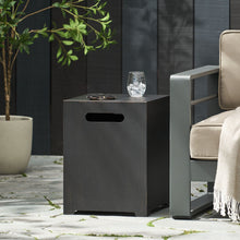Load image into Gallery viewer, Modern Tank Holder Side Table With Powder Coated Frame
