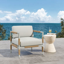 Load image into Gallery viewer, Oriana - Aluminum Outdoor Patio Armchair With Thick Cushions - Light Gray