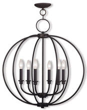 Load image into Gallery viewer, Six Light Dimmable Chandelier With Shades - Bronze
