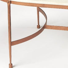 Load image into Gallery viewer, Genuine Marble And Metal Oval Coffee Table - White And Copper