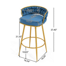 Load image into Gallery viewer, Modern Low Back Upholstered Counter Height Bar Stools (Set of 2)