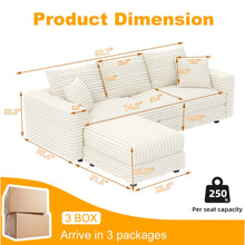Load image into Gallery viewer, Deep Seat Convertible Sofa With Soft Pillows And Ottomans