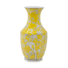 Load image into Gallery viewer, Chinoiserie Floral Porcelain Table Vase (565444) - Yellow / White