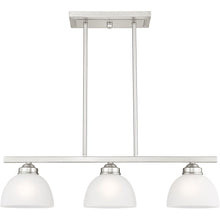 Load image into Gallery viewer, 8" Three Light Dimmable Chandelier With Shades - Nickel