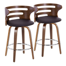 Load image into Gallery viewer, Cosini - Mid Century Modern Fixed Height Barstool With Swivel With Round Footrest (Set of 2)