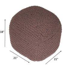 Load image into Gallery viewer, Semi Rounded Pouf, Cable Knitted, Perfect Seating