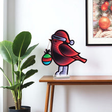 Load image into Gallery viewer, Bird Christmas Tabletop Sign With LED - Red / White / Green