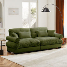 Load image into Gallery viewer, Modern Sofa With Bolstered Armrests And Pillows