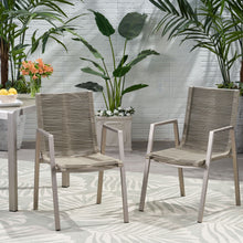 Load image into Gallery viewer, Outdoor Modern Aluminum Dining Chair Set With Rope Sea (Set of 2)