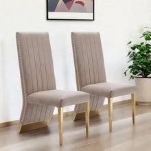 Load image into Gallery viewer, Tufted And Upholstered Velvet Dining Side Chairs (Set of 2) - Beige