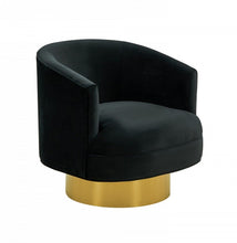 Load image into Gallery viewer, Velvet Barrel Chair - Black / Gold
