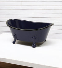 Load image into Gallery viewer, Hand Painted Decorative Tub Tabletop Sculpture (399648) - Blue