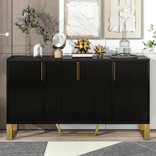 Load image into Gallery viewer, Modern Sideboard With Four Doors, Metal Handles & Legs And Adjustable Shelves Kitchen Cabinet