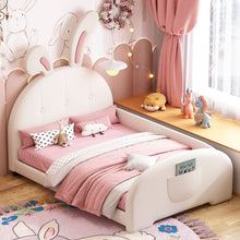 Load image into Gallery viewer, Upholstered Rabbit-Shape Princess Bed With Headboard And Footboard
