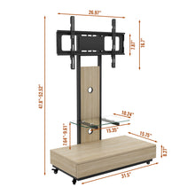 Load image into Gallery viewer, Mobile TV Cart With Push Pull Drawer, Lockable Wheels