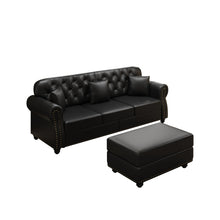 Load image into Gallery viewer, Upholstered Sofa With Nailhead Trim, Rolled Armrests With Ottoman