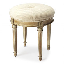 Load image into Gallery viewer, Polyester Blend Ottoman - Ivory / Brown