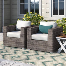 Load image into Gallery viewer, Grade - Club Patio Chair With Sunbrella Cushions (Set of 2) - Gray Mix / White