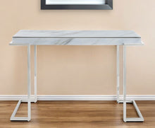 Load image into Gallery viewer, Genuine Marble Sled Console Table - White And Silver