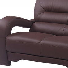 Load image into Gallery viewer, Faux Leather Love Seat - Brown / Dark Brown