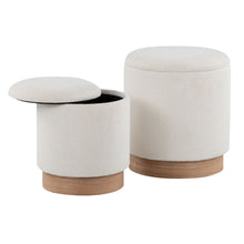 Load image into Gallery viewer, Marla - Contemporary, Nesting Ottoman Set - Natural / Cream