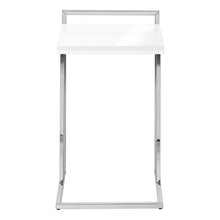 Load image into Gallery viewer, Wood And Metal End Table - White / Silver