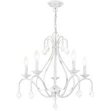 Load image into Gallery viewer, 23" Five Light Dimmable Chandelier With Shades - White