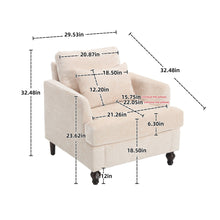 Load image into Gallery viewer, Modern Mid Century Wood Frame Armchair With Tufted Design