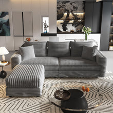 Load image into Gallery viewer, Deep Seat Convertible Sofa With Soft Pillows And Ottomans