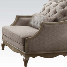 Load image into Gallery viewer, Fabric Tufted Chair And A Half And Toss Pillow - Beige And Taupe