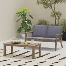 Load image into Gallery viewer, Avacyn - Outdoor Loveseat And Coffee Table Set With Cushions - Dark Gray