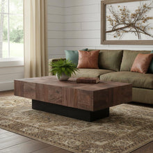 Load image into Gallery viewer, Solid Wood Coffee Table - Dark Brown And Black