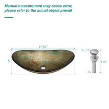 Load image into Gallery viewer, Tempered Glass Vessel Sink With Boat Shape Pop-Up Drain