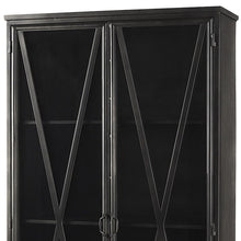 Load image into Gallery viewer, 38" Glass And Metal Display Cabinet With Two Doors - Black