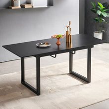 Load image into Gallery viewer, Square Extendable Dining Table With Metal Leg, Modern Space Saving Kitchen Table For Living Room