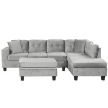 Load image into Gallery viewer, Modern Sectional Sofa With Storage Ottoman, L - Shape Couch With 2 Pillows And Cup Holders
