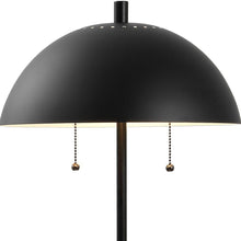 Load image into Gallery viewer, Round Table Lamp LED With Globe Shade - Black