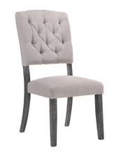 Load image into Gallery viewer, Tufted Upholstered Linen And Solid Wood Open Back Dining Side Chairs (Set of 2) - Gray