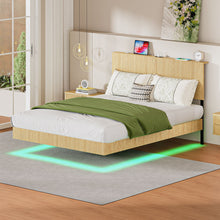 Load image into Gallery viewer, Floating Bedstead With Charging Station And LED Lights