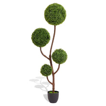 Load image into Gallery viewer, Artificial Boxwood Topiary Tree Triple Ball Shaped Faux Plant 150 Cm - Green