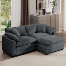 Load image into Gallery viewer, Modern Oversized Modular Cushion Sofa With Ottoman, Low Back, Deep Seating Sofa Set