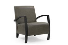 Load image into Gallery viewer, Top Grain Leather Arm Chair - Dark Gray And Black