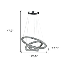 Load image into Gallery viewer, Metal And Crystals LED Dimmable Chandelier - Silver