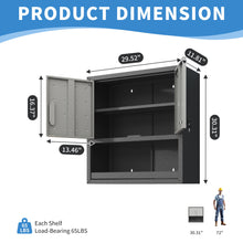 Load image into Gallery viewer, Metal Wall Mounted Tool Storage Cabinet With Locking Door, 1 Shelf & 1 Drawer