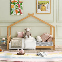 Load image into Gallery viewer, House Platform Bed With Headboard And Footboard, Roof Design