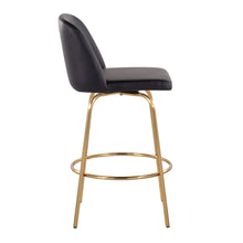 Load image into Gallery viewer, Toriano - Contemporary, Fixed Height Counter Stool With Swivel With Round Footrest (Set of 2)
